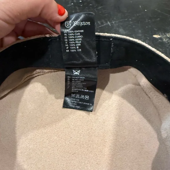 Brixton Nude “Kayla Leather Suede Fiddler” Fisherman Cap Coachella Festival Med. - Picture 5 of 6